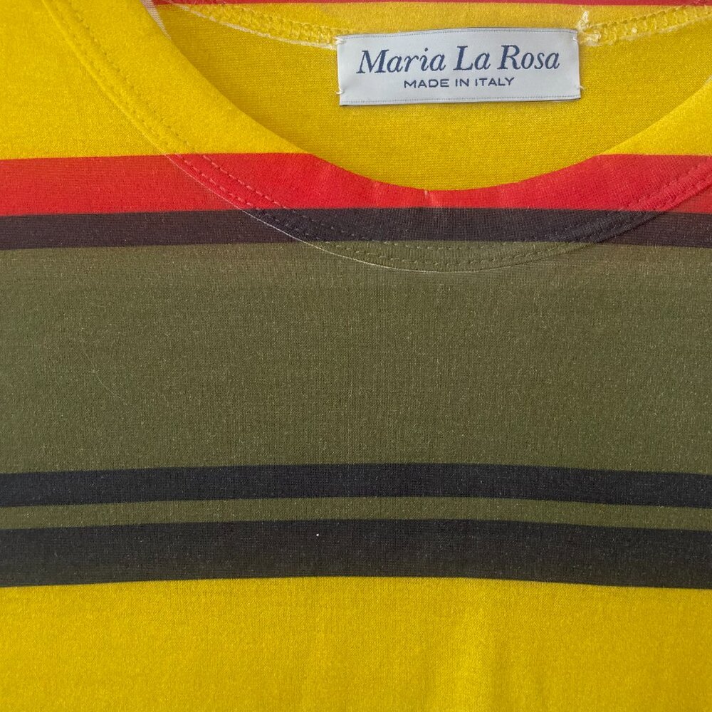 Maria La Rosa Striped printed t-shirt Size S - Picture 2 of 4